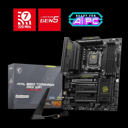 MSI MAG B850 TOMAHAWK MAX WIFI AM5 DDR5 8400MHZ(OC) HDMI 4x M.2 USB 10Gbs 5G LAN WI-FI 7 ATX